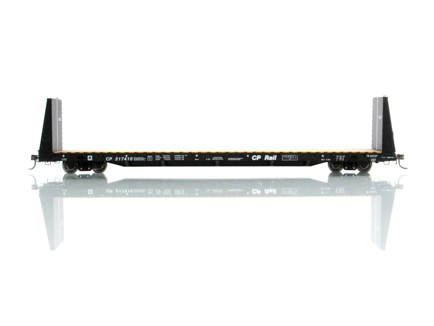 HO Scale ***CANADIAN PACIFIC*** Bulkhead Flat Car 6-Pack - Rapido Trains 147002A
