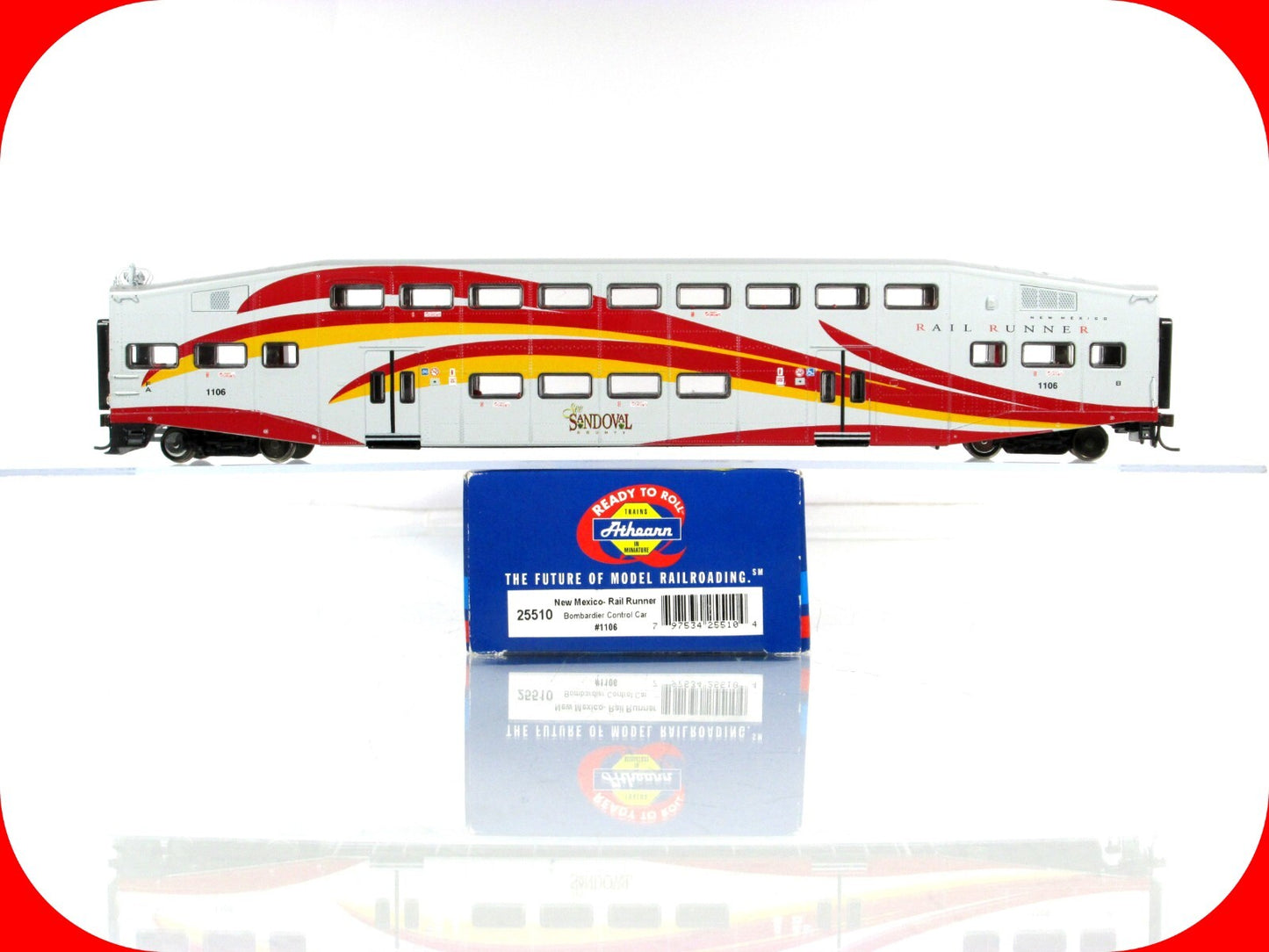 HO Scale **NEW MEXICO RR** Bombardier SANDOVAL Control Car #1106 - Athearn 25510