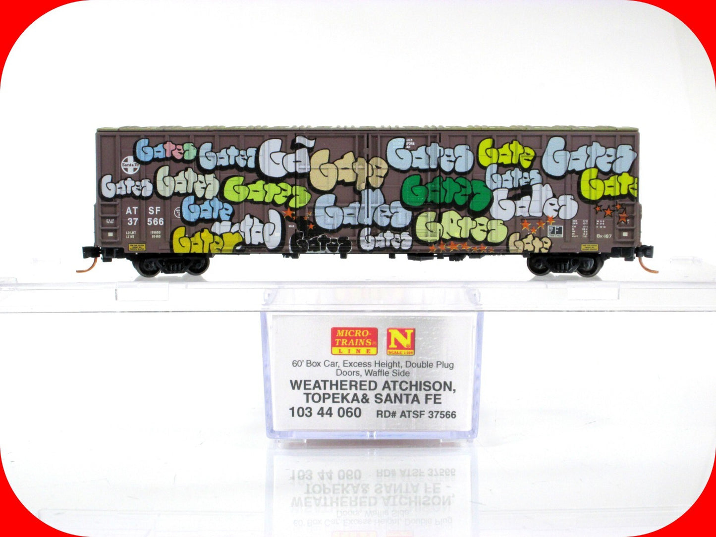 N Scale ***SANTA FE*** Weathered & Graffiti 60' Box Car -- Micro Trains 10344060