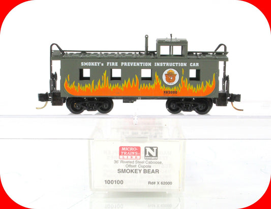 N Scale **SMOKEY BEAR** Fire Prevention Instruction Caboose -Micro Trains 100100