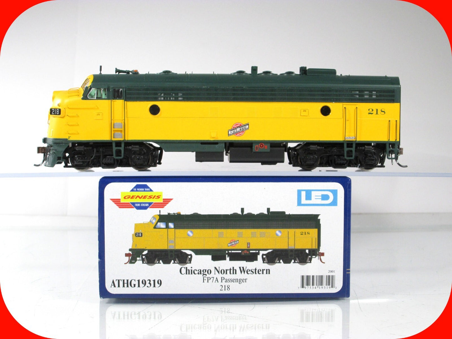HO Scale **CHICAGO NORTH WESTERN** FP7A Locomotive #218 -Athearn G19319, DCC Rdy