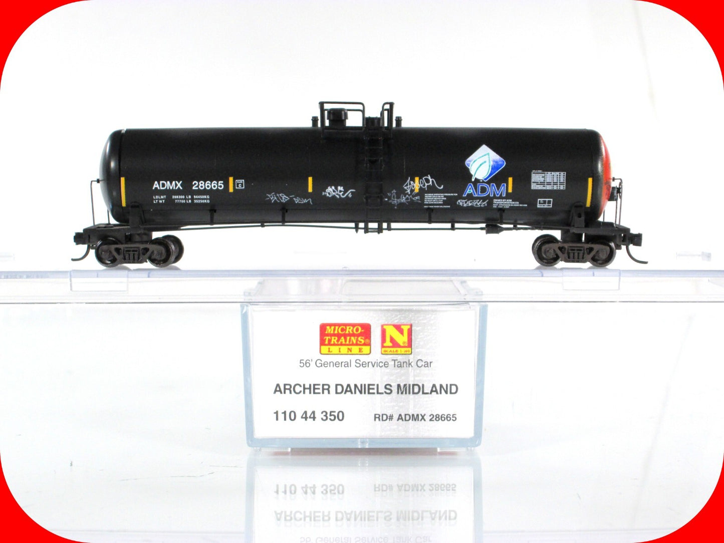 N Scale ***ADM*** Weathered & Graffiti Tank Car #28665 --- Micro Trains 11044350