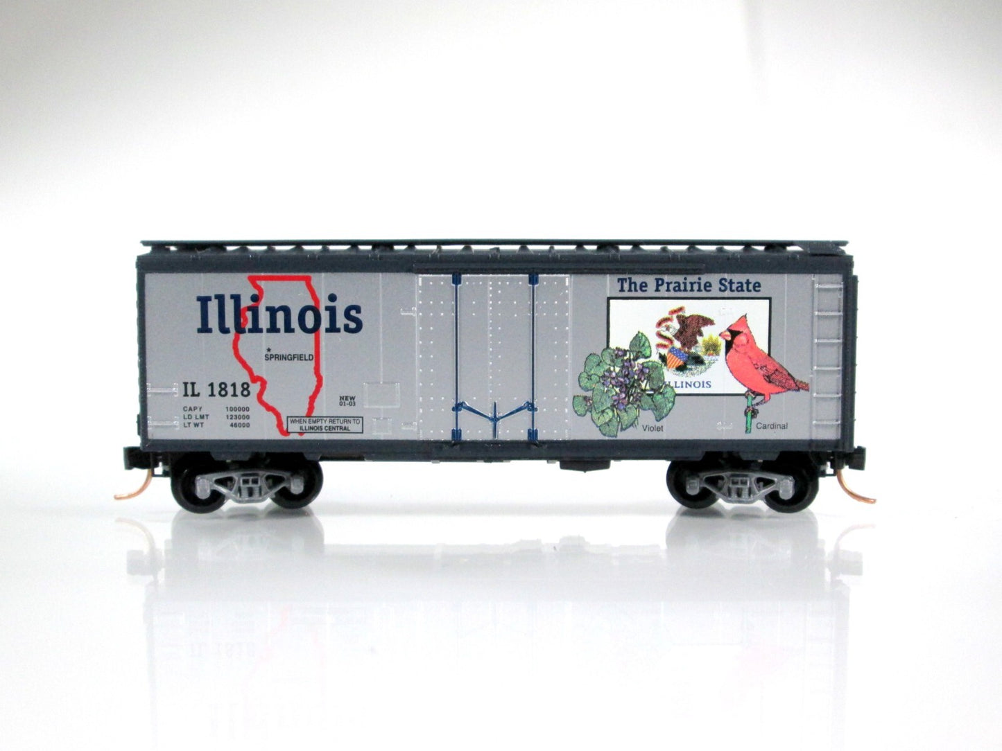 N Scale **ILLINOIS** Prairie State Box Car, IL 1818 -- Micro Trains 21320 **RARE