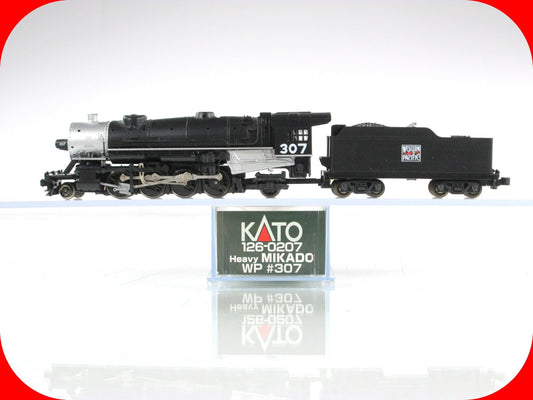 N Scale ***WESTERN PACIFIC*** HEAVY MIKADO 2-8-2 Locomotive #307 - Kato 126-0207