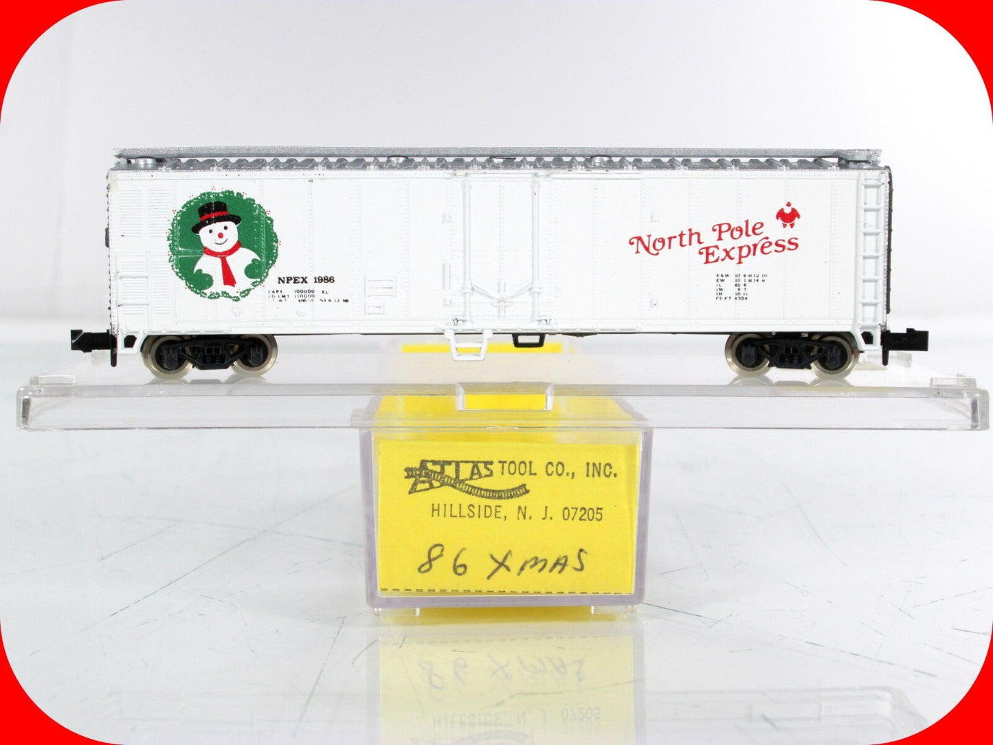 N Scale ***NORTH POLE EXPRESS*** MERRY CHRISTMAS 50' Box Car, NPEX 1986 -- Atlas