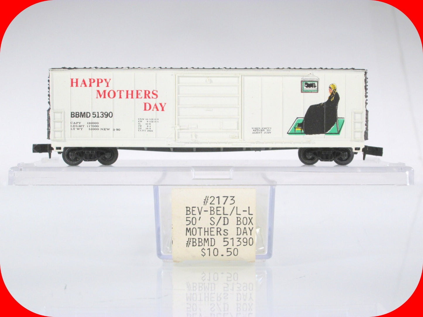 N Scale ***HAPPY MOTHER'S DAY*** 50' Door Box Car - BBMD 51390 ---- Bev-Bel 2173