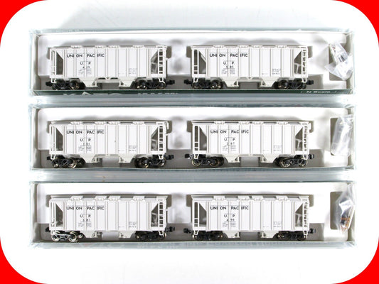 N Scale ***UNION PACIFIC** 2-Bay Covered Hopper 6-Pack - Kato 186-0110,0111,0112