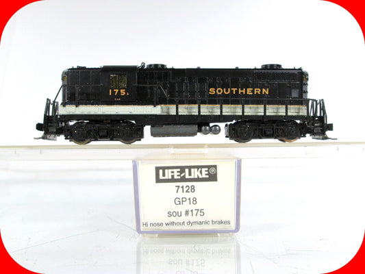 N Scale ***SOUTHERN*** GP18 Locomotive, SOU 175 --- Life-Like 7128, MTL Couplers