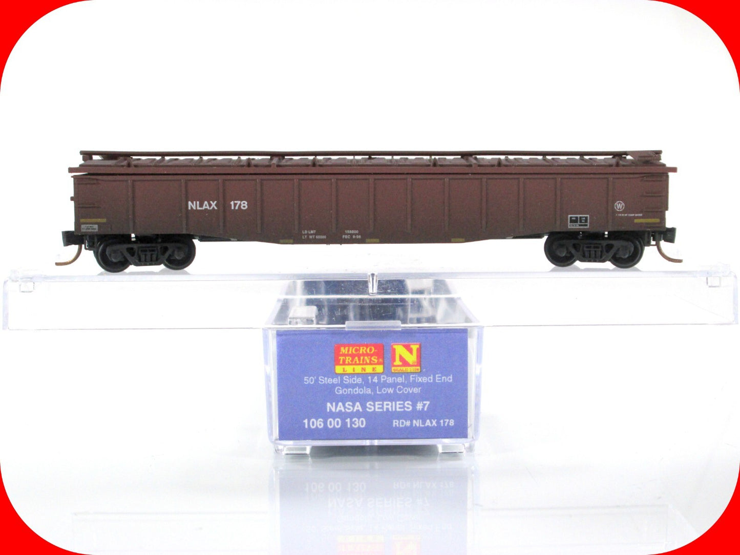 N Scale **NASA** Weathered 50' Covered Gondola, NLAX 178 - Micro Trains 10600130