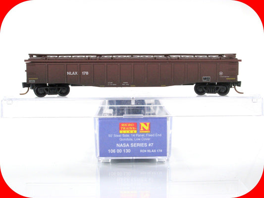 N Scale **NASA** Weathered 50' Covered Gondola, NLAX 178 - Micro Trains 10600130