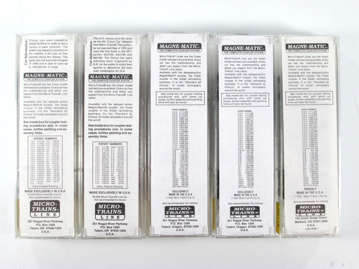 N Scale ***GREAT NORTHERN CIRCUS*** Box Car COMPLETE 10-Pack Set -- Micro Trains