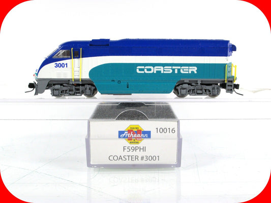 N Scale ***SAN DIEGO COASTER** F59PHI Locomotive #3001 - Athearn 10016, DCC Rdy
