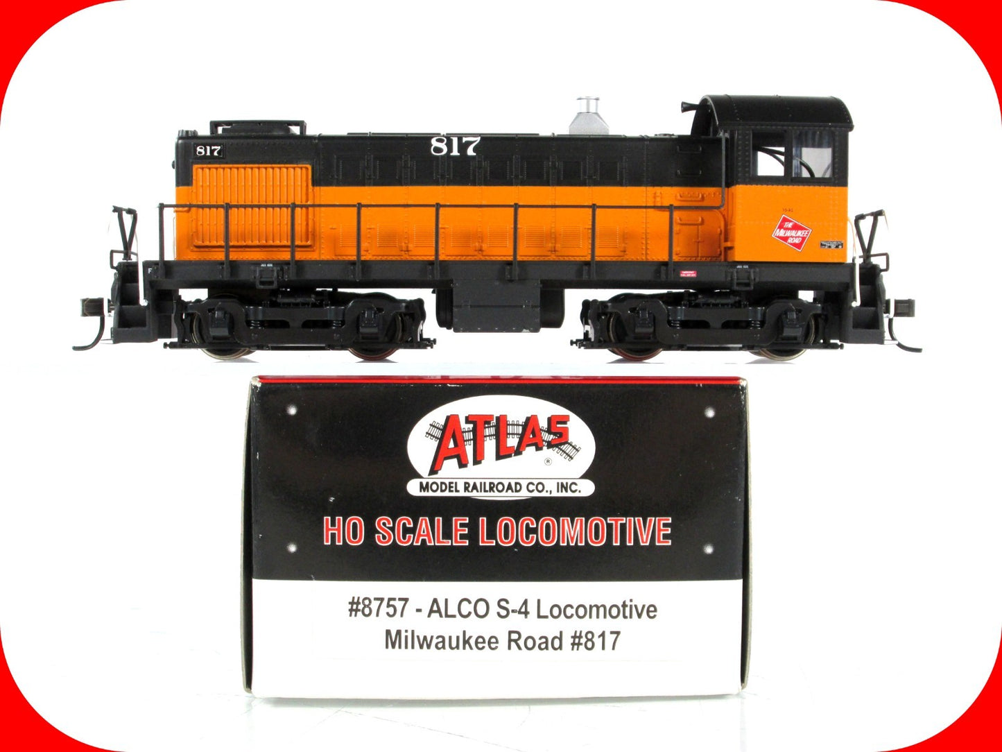HO Scale **MILWAUKEE ROAD** ALCO S-4 Switcher Locomotive #817 - Atlas 8757 *RARE