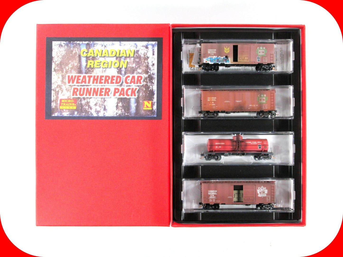 N Scale *CANADIAN NATIONAL* Weathered Tank & Box Car Set - Micro Trains 99305010
