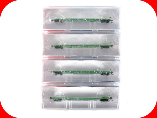 N Scale ***BURLINGTON NORTHERN*** GSC 60' Flat Car 4-Pack Set -BLMA Models *RARE