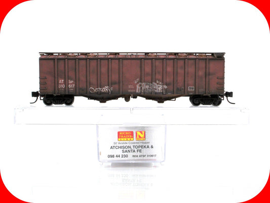 N Scale **SANTA FE** Weathered, Graffiti Airslide Hopper - Micro Trains 09844230