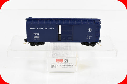 N Scale US AIR FORCE 40' Single Door Box Car -- USAF 26477 -- Micro Trains 20446