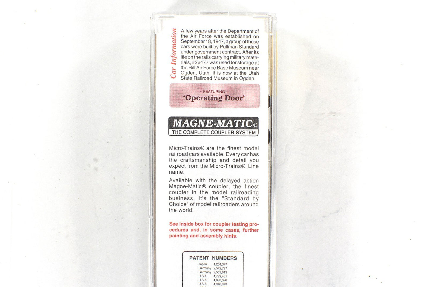 N Scale US AIR FORCE 40' Single Door Box Car -- USAF 26477 -- Micro Trains 20446