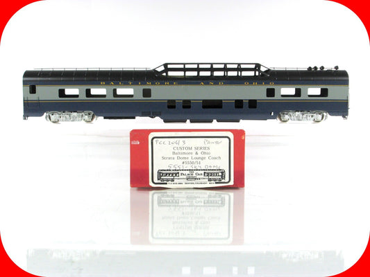HO Scale BRASS ***B&O*** Strata Dome Lounge Coach #5550/51 -- Palace Car Company