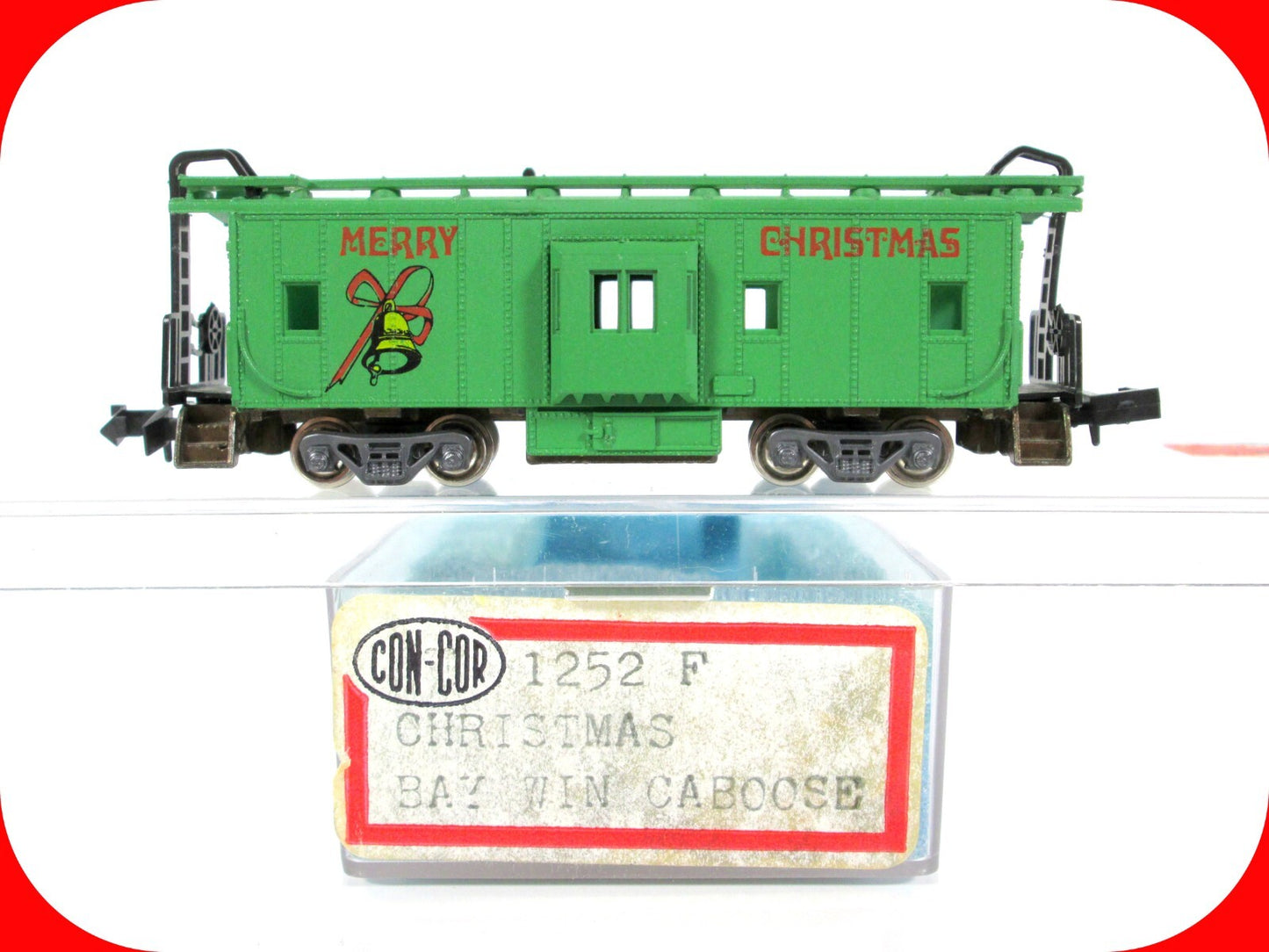 N Scale ***MERRY CHRISTMAS*** Bay Window Holiday Caboose -------- Con-Cor 1252 F