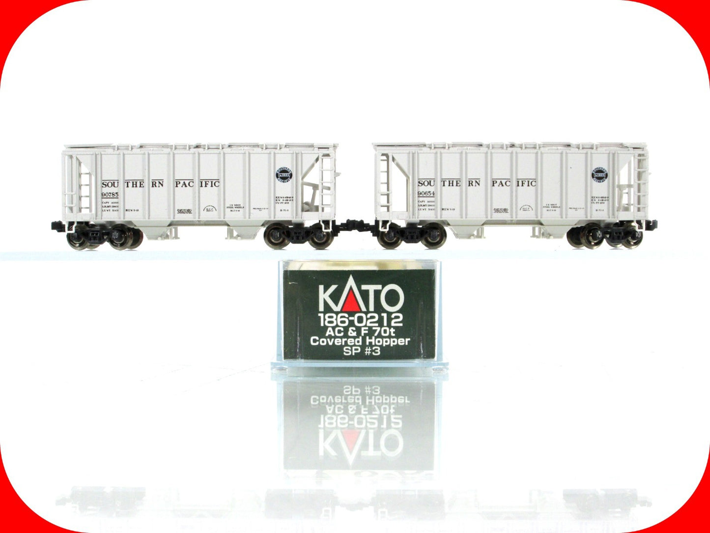 N Scale **SOUTHERN PACIFIC** 2-Bay Covered Hoppers #90654,90785 -- Kato 186-0212