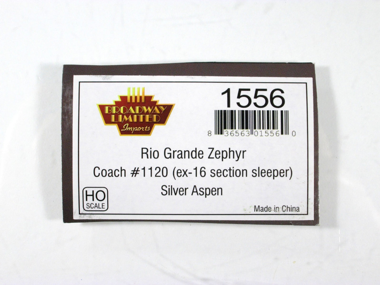 HO Scale ***DRGW CA ZEPHYR*** SILVER ASPEN Coach 1120 - Broadway 1556, Lighted