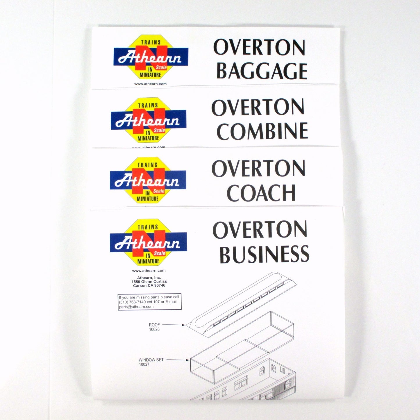 N Scale ***SOUTHERN*** Old-Time Overton Passenger 4-Pack - Athearn 11025 ***RARE