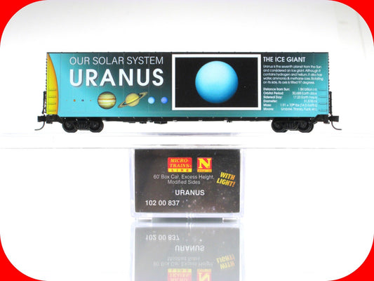 N Scale *URANUS* Solar System Series 60' Box Car - Micro Trains 10200837 LIGHTED