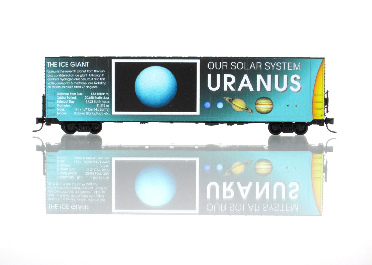 N Scale *URANUS* Solar System Series 60' Box Car - Micro Trains 10200837 LIGHTED