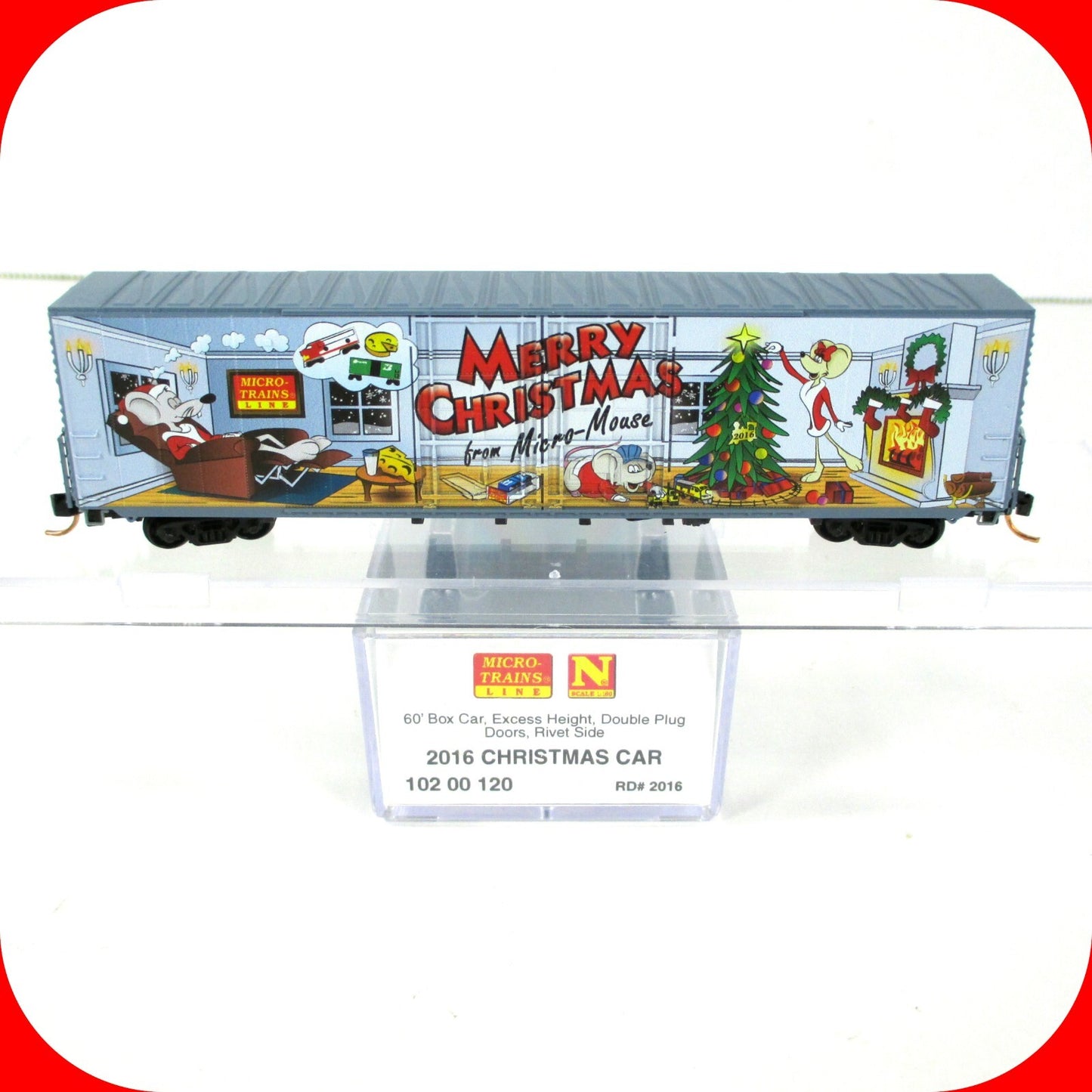 N Scale **MERRY CHRISTMAS 2016** 60' Holiday Box Car ----- Micro Trains 10200120