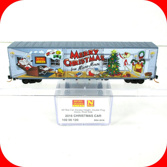 N Scale **MERRY CHRISTMAS 2016** 60' Holiday Box Car ----- Micro Trains 10200120