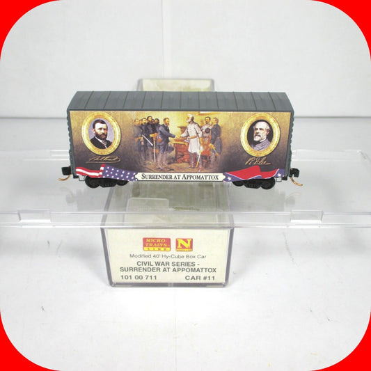 N Scale ***SURRENDER at APPOMATTOX*** Civil War Box Car - Micro Trains 10100711