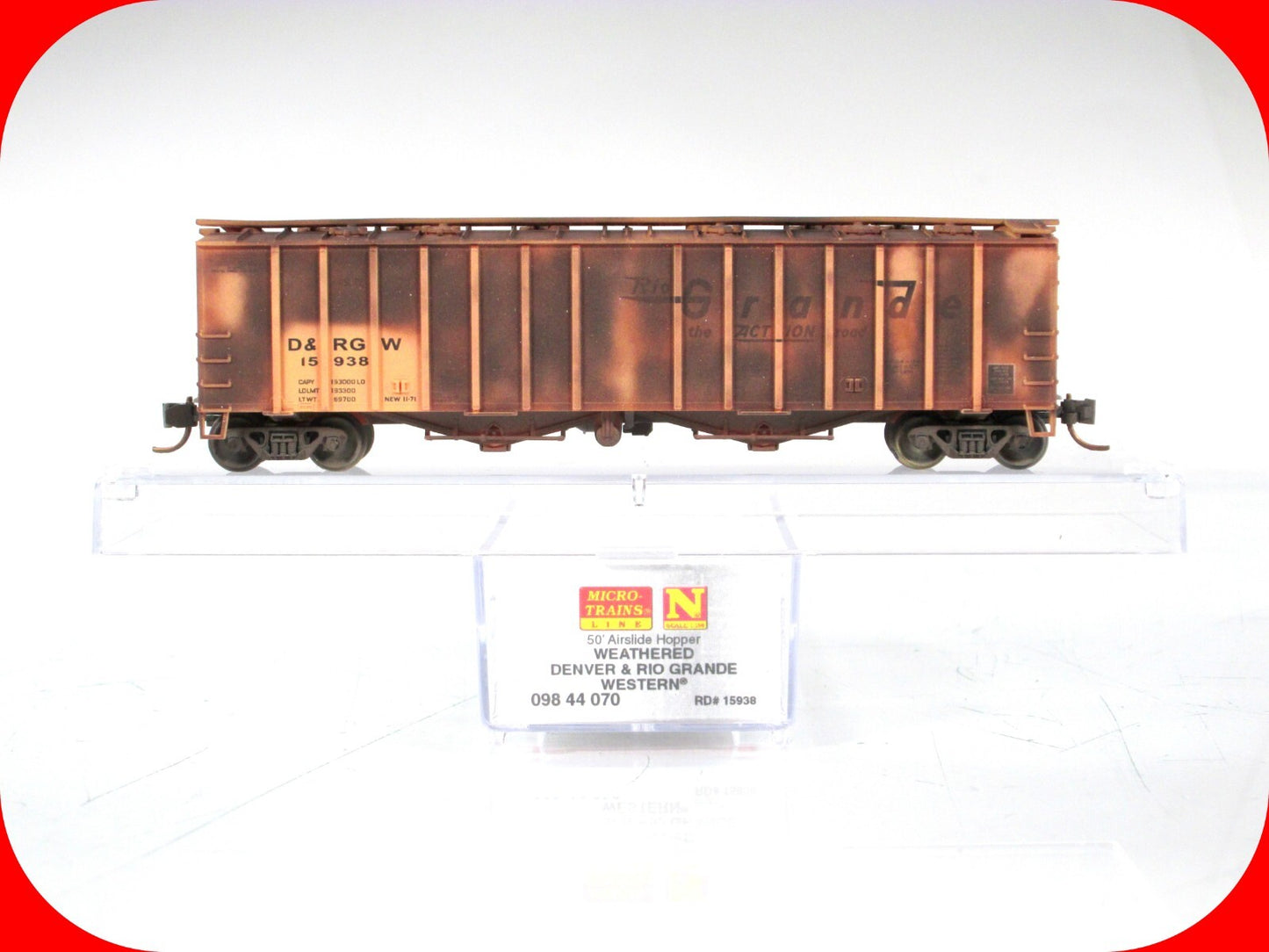 N Scale **RIO GRANDE** Weathered Airslide Hopper #15938 -- Micro Trains 09844070