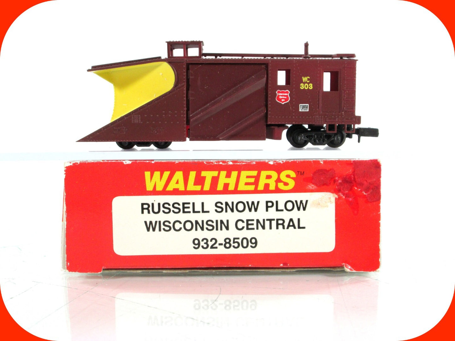 N Scale ***WISCONSIN CENTRAL*** MoW Russell Snow Plow #303 --- Walthers 932-8509