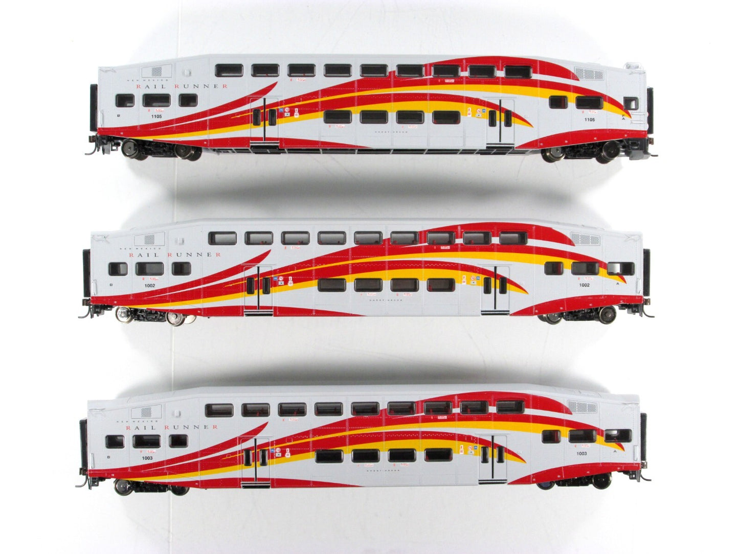 HO Scale *NEW MEXICO RAIL RUNNER* Bombardier Set #1105,1002,1003 - Athearn 25910