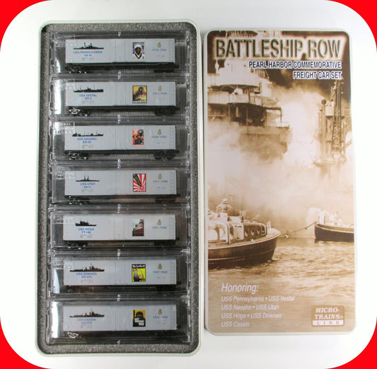 N Scale **PEARL HARBOR BATTLESHIP ROW** WWII 7-Car Set --  Micro Trains 99321060