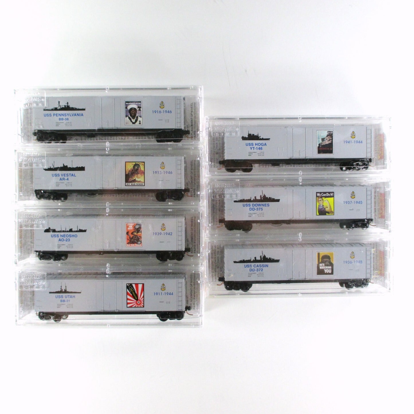 N Scale **PEARL HARBOR BATTLESHIP ROW** WWII 7-Car Set --  Micro Trains 99321060