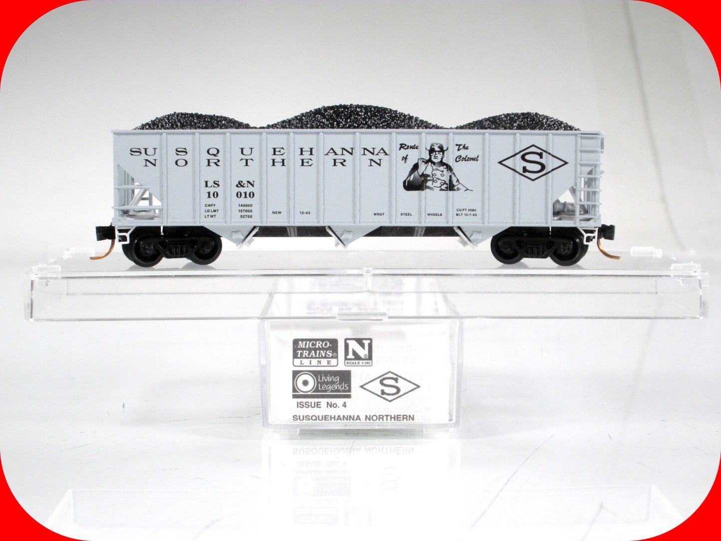N Scale SUSQUEHANNA NORTHERN Coal Hopper, LS&N 10010 -- Micro Trains Special Run