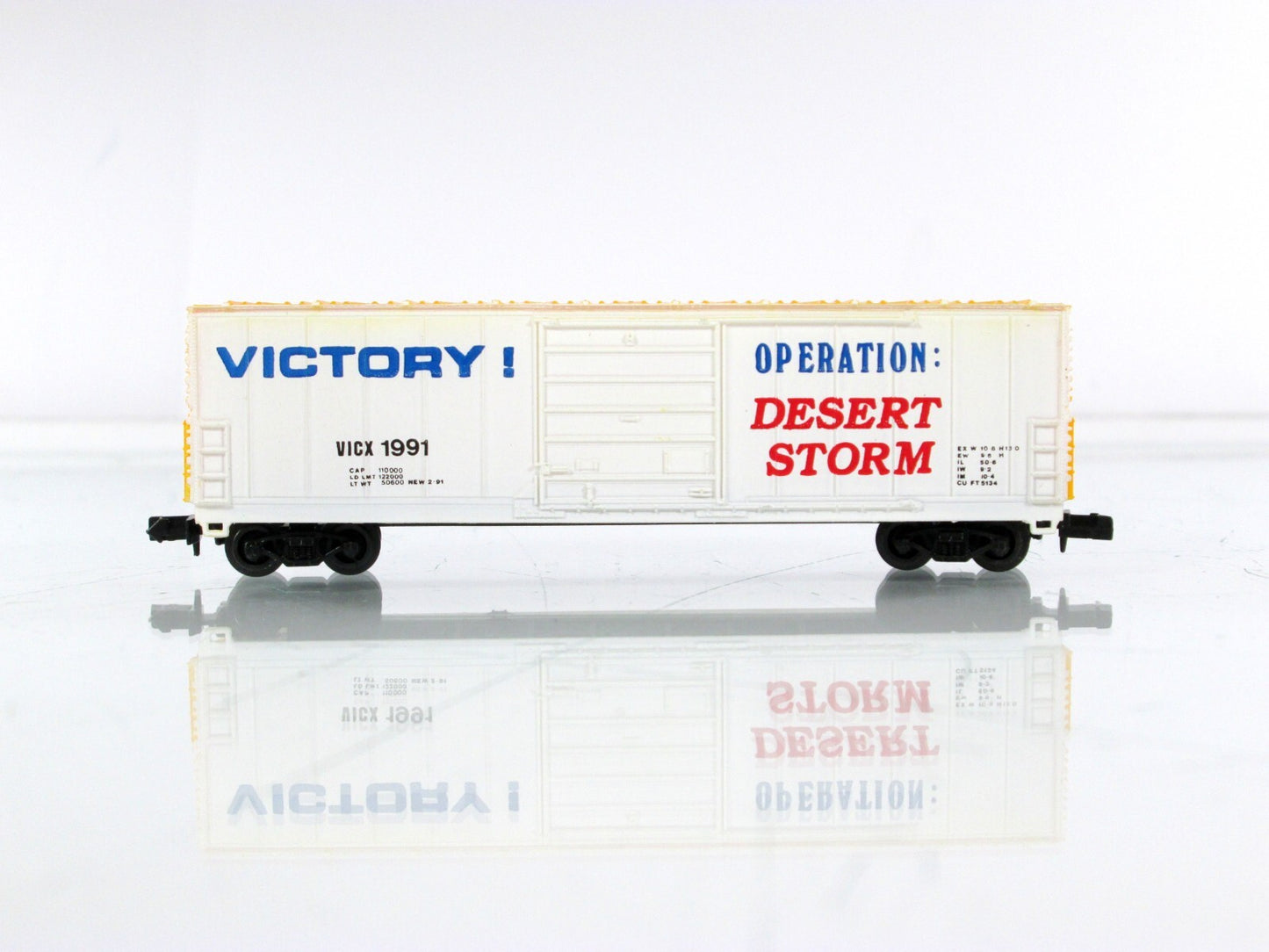 N Scale ***OPERATION DESERT STORM*** 50' Box Car, VICX 1991 - Bev-Bel 2186 *RARE
