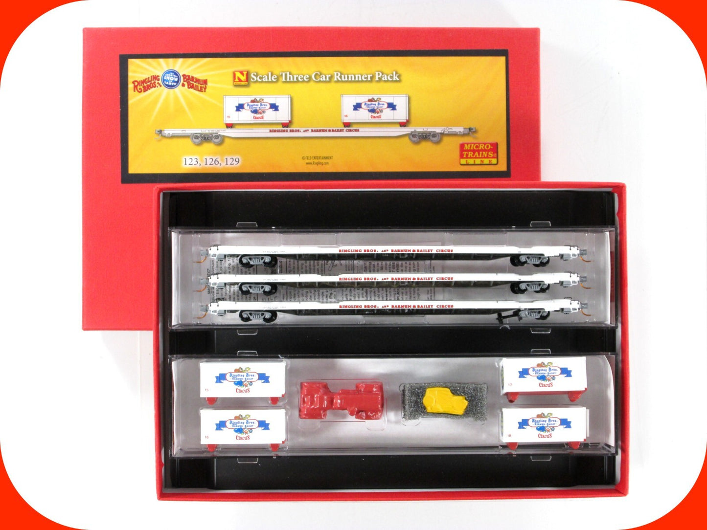 N Scale **RINGLING** Circus Wagons on 89' Flat Cars Set -- Micro Trains 99300050