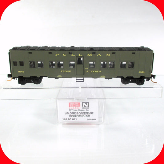 N Scale WWII Department Defense TROOP SLEEPER Car, #9356 - Micro Trains 11600011