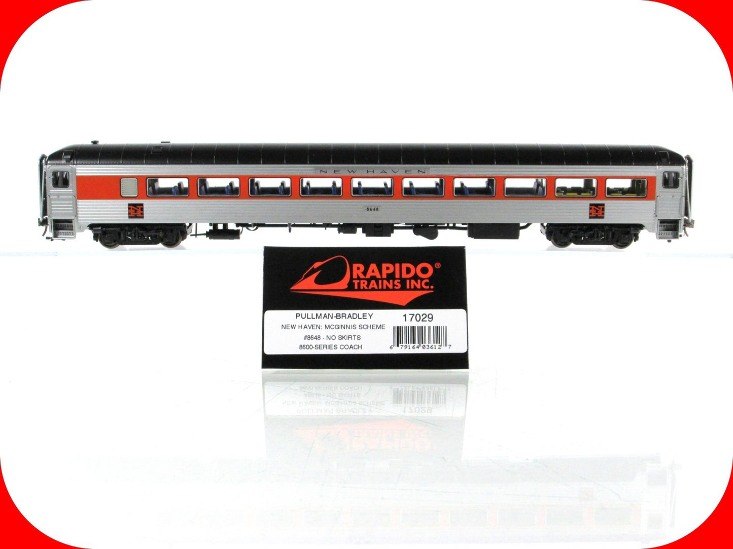 HO Scale **NEW HAVEN** Coach #8648 - Rapido 17029, Lighting *RARE