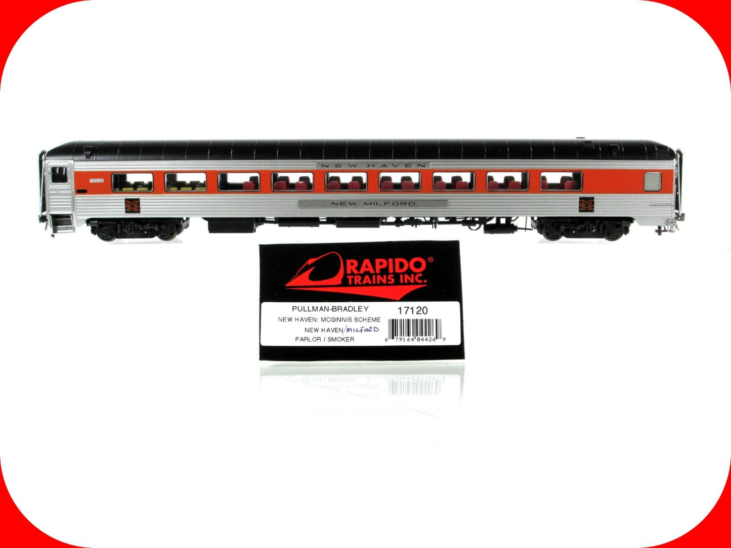 HO Scale *NEW HAVEN* Parlor / Smoker MILFORD - Rapido 17120, Lighting *RARE