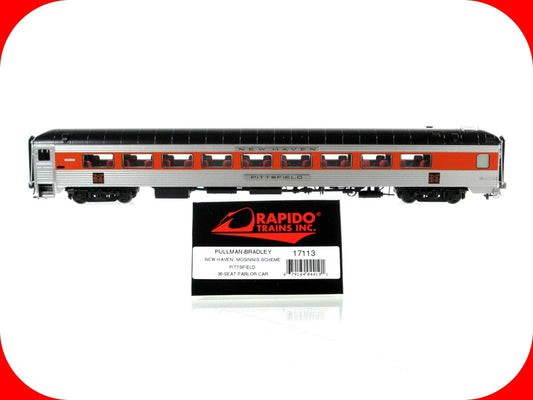 HO Scale **NEW HAVEN** 36-Seat Parlor PITTSFIELD -- Rapido 17113, Lighting *RARE