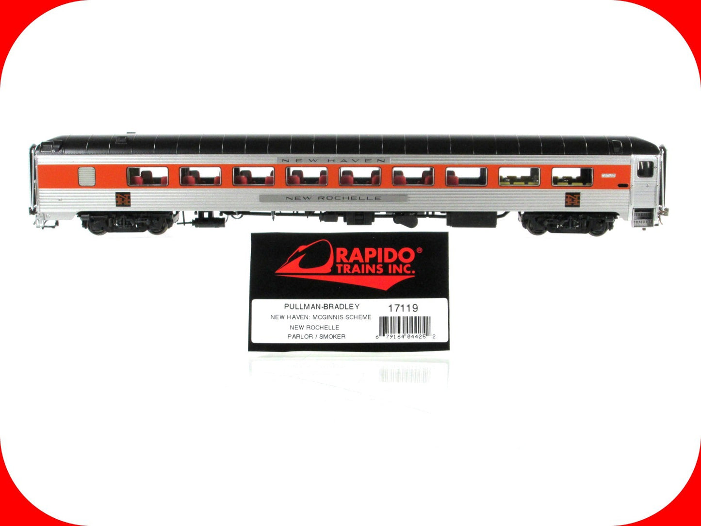 HO Scale *NEW HAVEN* Parlor-Smoker NEW ROCHELLE - Rapido 17119, Lighted **RARE*