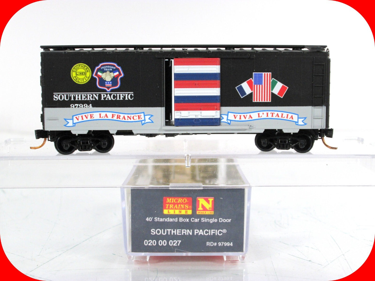N Scale ***SOUTHERN PACIFIC*** Friendship Train Box Car -- Micro Trains 02000027