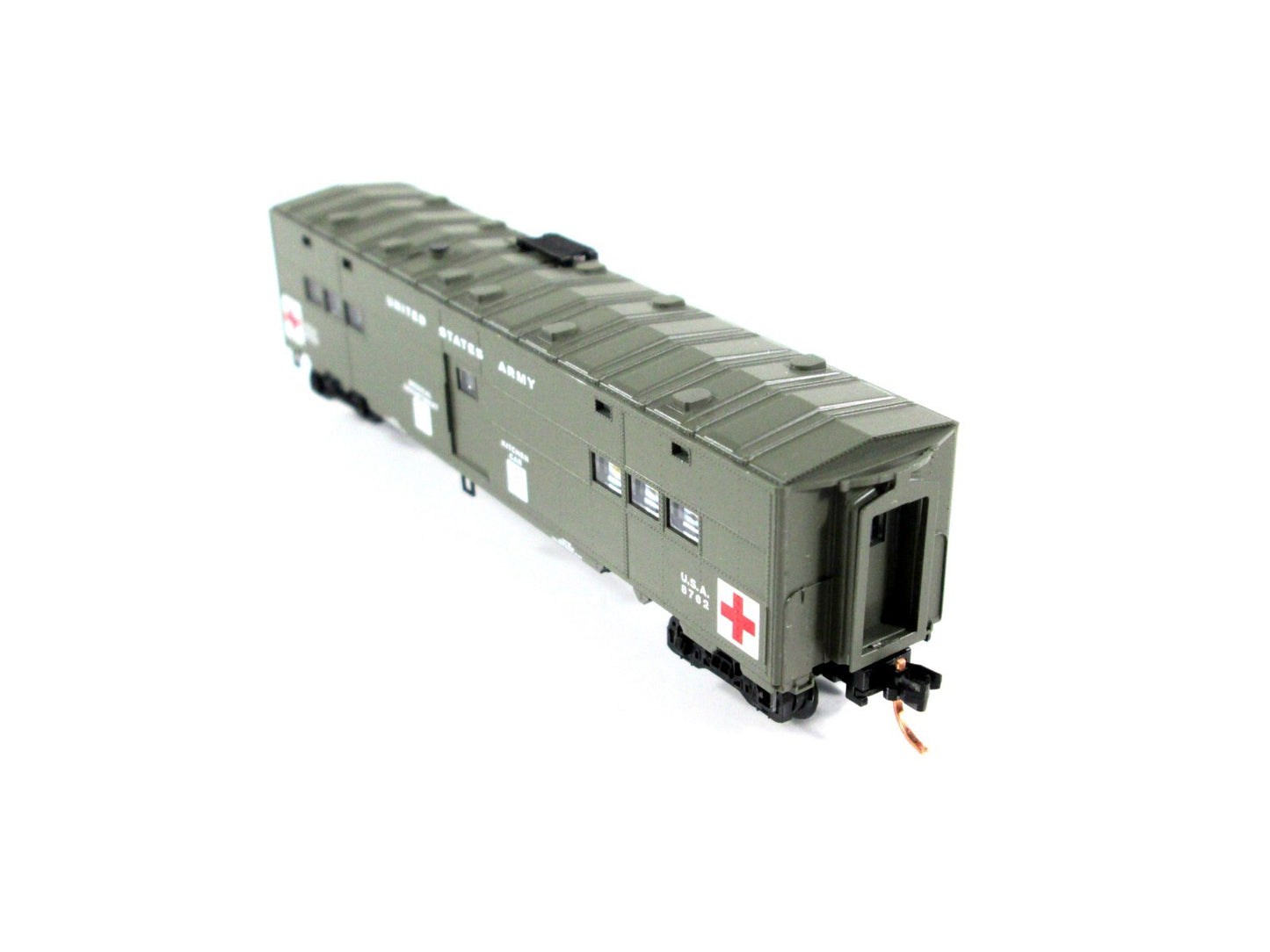 N Scale ***WWII Army Troop Kitchen-Hospital*** Car #8762 -- Micro Trains 118020