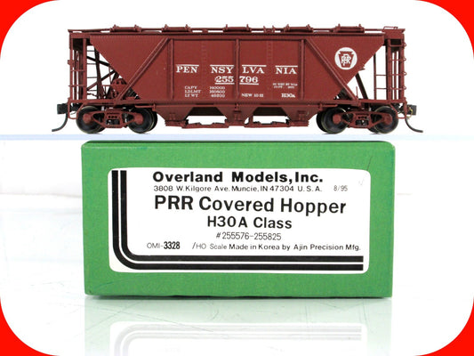 HO Scale BRASS **PENNSYLVANIA** H30 A Covered 3-Bay Hopper - Overland 3328, Ajin