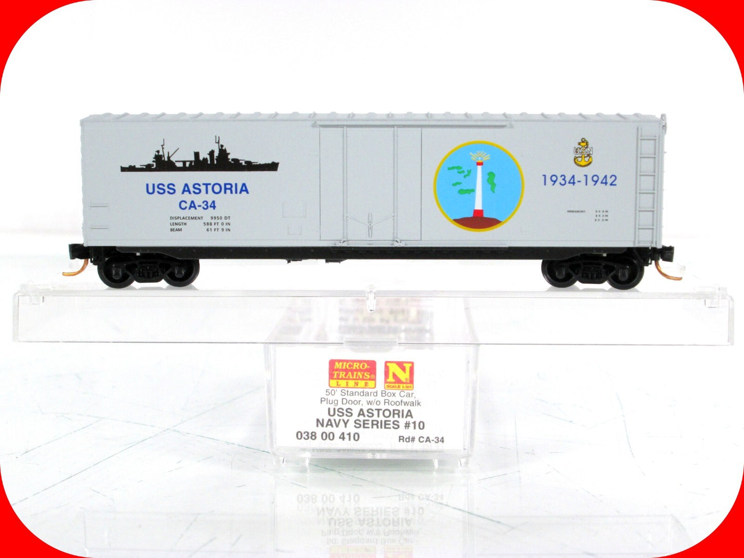 N Scale ***USS ASTORIA Heavy Cruiser*** US Navy Box Car -- Micro Trains 03800410