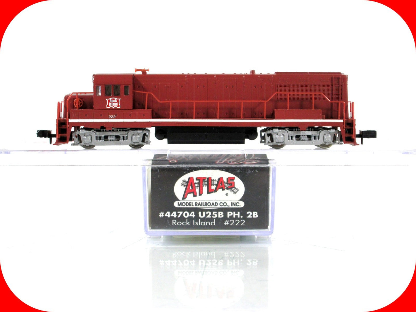 N Scale ***ROCK ISLAND*** U25B Phase IIb Locomotive #222 -- Atlas 44704, DCC Rdy